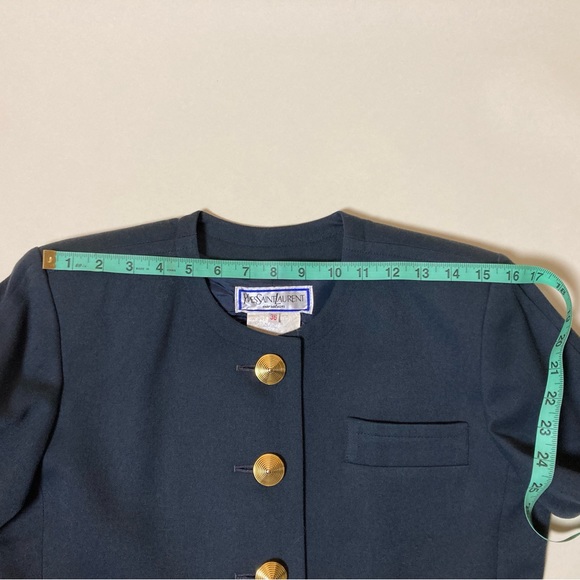 YSL Variation Rare Early 80s Military Style Wool Jacket Size 36 - Picture 13 of 16